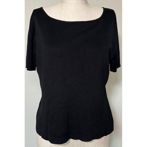 Harold's Tops - Harolds Hand Framed 100%‎ Silk Blouse Women Size Medium Black Silk Shirt